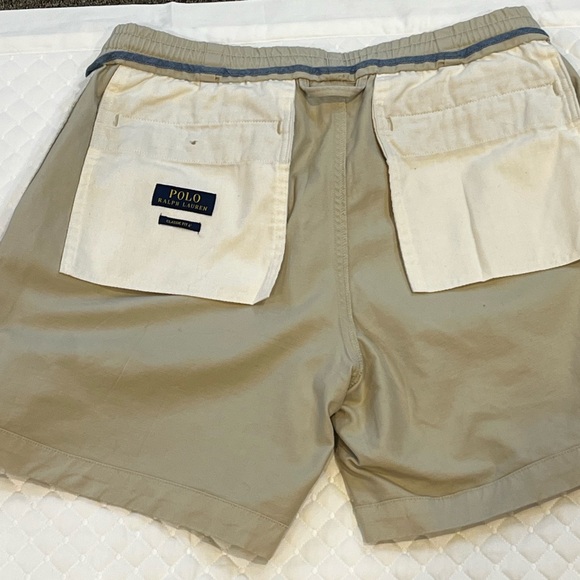 Polo Ralph Lauren Mens 6” stretch classic fit drawstring shorts M 30 tan khaki - Picture 10 of 16